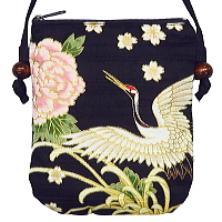 お祭り！和柄ポシェット大！乱菊と鶴・牡丹・紺